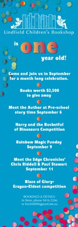 Lindfield Children's Bookshop — One Year Birthday